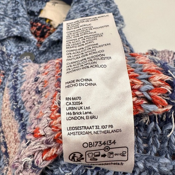 Anthropologie Pilcro Embroidered Earth Cardigan Sweater Medium - Picture 6 of 8